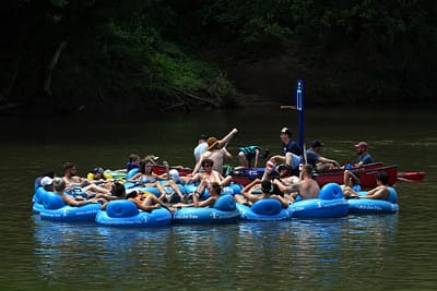 Tubers enjoying a day on the French Broad River.